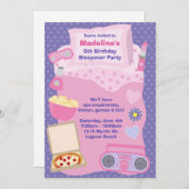 Invitation d'anniversaire de soirée pyjamas (Devant / Derrière)