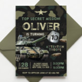 Invitation d'anniversaire de soldat militaire de l