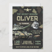 Invitation d'anniversaire de soldat militaire de l (Devant)