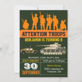 Invitation d'anniversaire de soldats de l'armée ca (Devant)