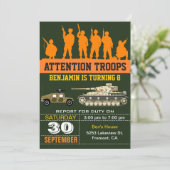Invitation d'anniversaire de soldats de l'armée ca (Debout devant)
