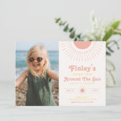 Invitation d'anniversaire de soleil de fille | Pho (Debout devant)