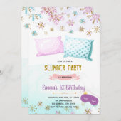 Invitation d'anniversaire de sommeil en hiver (Devant / Derrière)