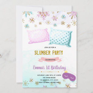 Invitation d'anniversaire de sommeil en hiver