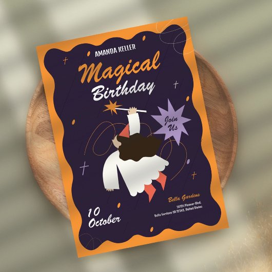 Invitation d'anniversaire de sorcière magique