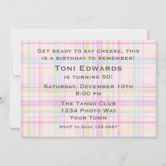 Invitation d'anniversaire de sourire (Dos)