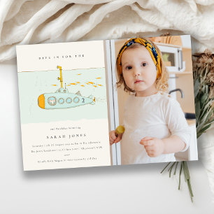 Invitation d'anniversaire de sous-marin sous-marin