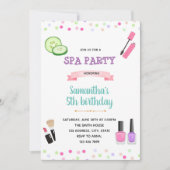 Invitation d'anniversaire de spa mignonne (Devant)