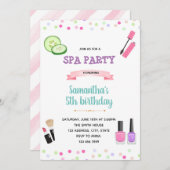 Invitation d'anniversaire de spa mignonne (Devant / Derrière)