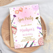 Invitation d'anniversaire de Spa violet