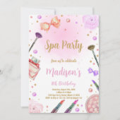 Invitation d'anniversaire de Spa violet (Devant)