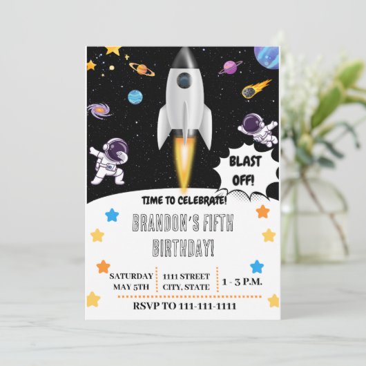 Invitation d'anniversaire de Space Boys (Debout devant)