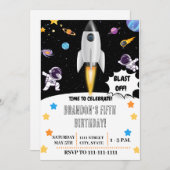 Invitation d'anniversaire de Space Boys (Devant / Derrière)