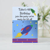 Invitation d'anniversaire de Space Rocket (Debout devant)
