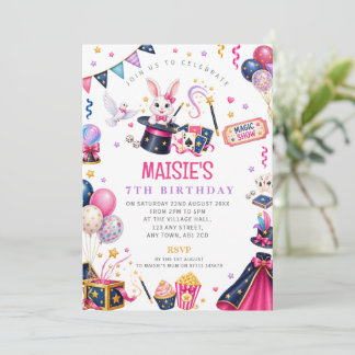 Invitation d'anniversaire de spectacle de magie po