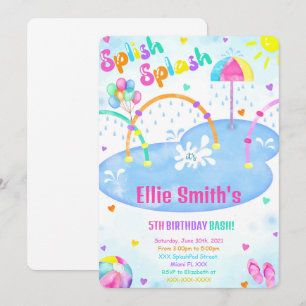 Invitation d'anniversaire de Splash Pad
