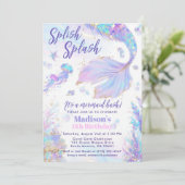 Invitation d'anniversaire de Splish Splash Mermaid (Debout devant)