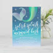 Invitation d'anniversaire de Splish Splash Mermaid (Debout devant)