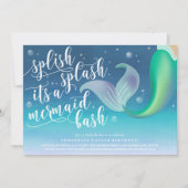 Invitation d'anniversaire de Splish Splash Mermaid (Devant)