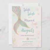 Invitation d'anniversaire de Splish Splash Sirène (Devant)