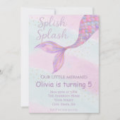 Invitation d'anniversaire de Splish Splash Sirène (Devant)