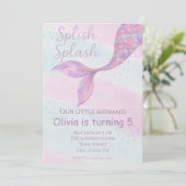 Invitation d'anniversaire de Splish Splash Sirène (Debout devant)
