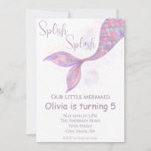 Invitation d'anniversaire de Splish Splash Sirène (Devant)