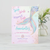 Invitation d'anniversaire de Splish Splash Sirène (Debout devant)