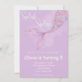 Invitation d'anniversaire de Splish Splash Sirène (Devant)