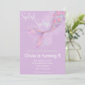 Invitation d'anniversaire de Splish Splash Sirène (Debout devant)
