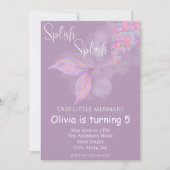 Invitation d'anniversaire de Splish Splash Sirène (Devant)