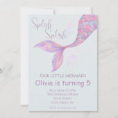 Invitation d'anniversaire de Splish Splash Sirène (Devant)