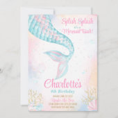 Invitation d'anniversaire de Splish Splash Sirène (Devant)