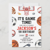 Invitation d'anniversaire de sport (Devant)