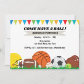 Invitation d'anniversaire de sport (Devant)