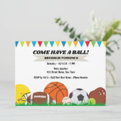 Invitation d'anniversaire de sport (Debout devant)