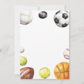Invitation d'anniversaire de sport (Dos)
