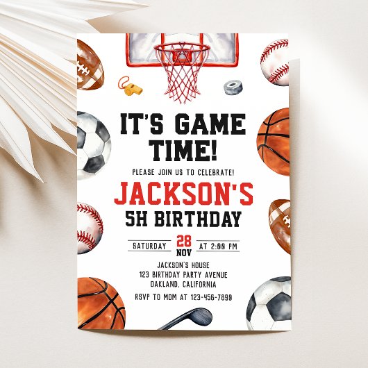 Invitation d'anniversaire de sport