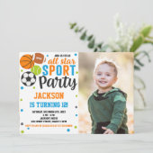 Invitation d'anniversaire de sport All-Star avec p (Debout devant)