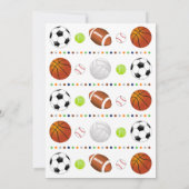 Invitation d'anniversaire de sport, All-Star Sport (Dos)