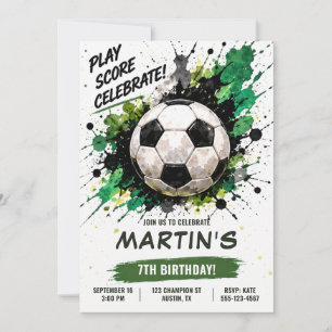 Invitation d'anniversaire de sport de football mod