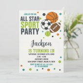 Invitation d'anniversaire de sport modifiable (Debout devant)