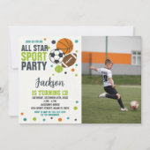 Invitation d'anniversaire de sport modifiable (Devant)