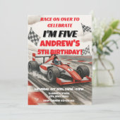 Invitation d'anniversaire de sport Racecar personn (Debout devant)