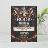 Invitation d'anniversaire de star du rock & roll m (Debout devant)