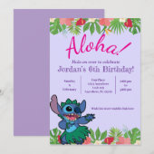 Invitation d'anniversaire de Stitch (Devant / Derrière)