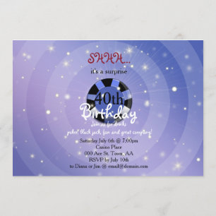 invitation d'anniversaire de style Casino-Vegas