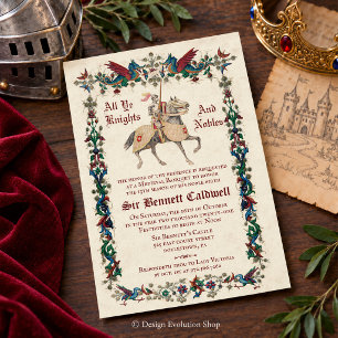 Invitation d'anniversaire de style médiéval Renais