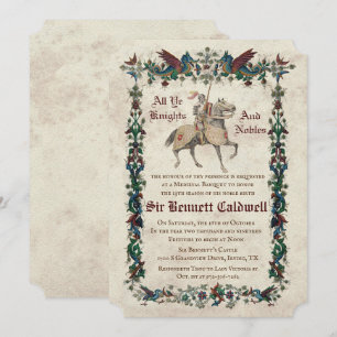 Invitation d'anniversaire de style médiéval Renais