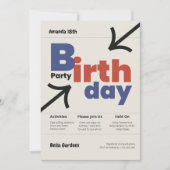 Invitation d'anniversaire de style suisse moderne (Devant)